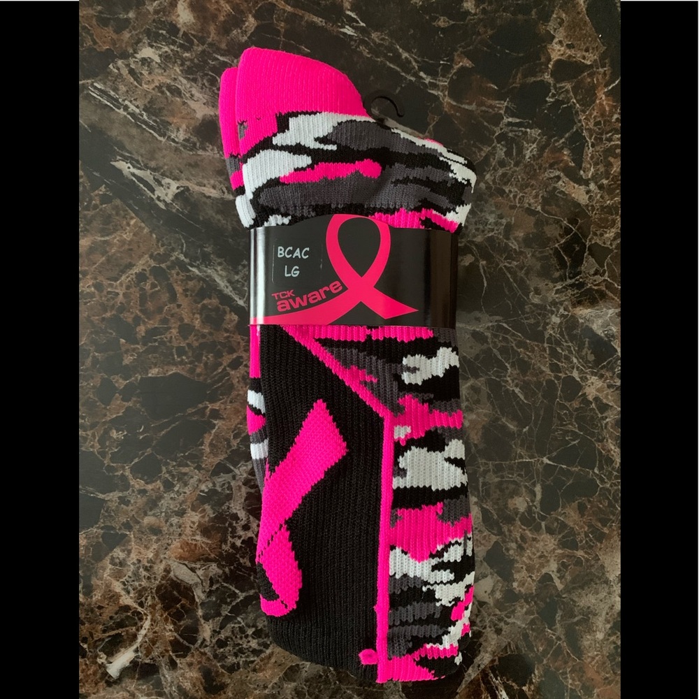Pink Camo Cancer Awareness Compression Socks